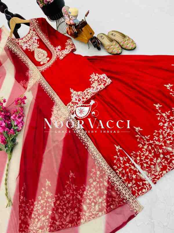 Heavy Chinon Silk Codding Sequin Sharara Set with Printed Organza Dupatta - Image 8