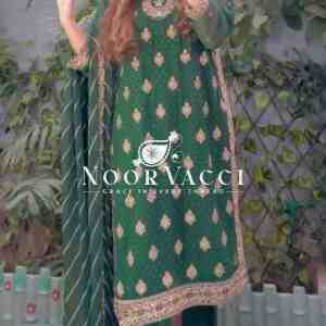 Georgette and Silk Diamond-Embellished Suit Set with Dupatta