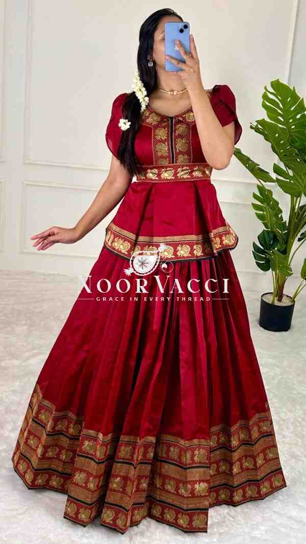Jacquard Silk Lehenga Set with Matching Top – Elegant Ethnic Wear - Image 4