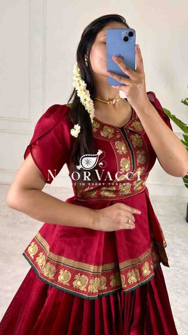 Jacquard Silk Lehenga Set with Matching Top – Elegant Ethnic Wear - Image 2