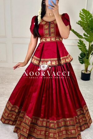 Buy Jacquard Silk Lehenga Set with Matching Top – Elegant Ethnic Wear