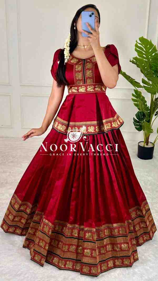 Jacquard Silk Lehenga Set with Matching Top – Elegant Ethnic Wear