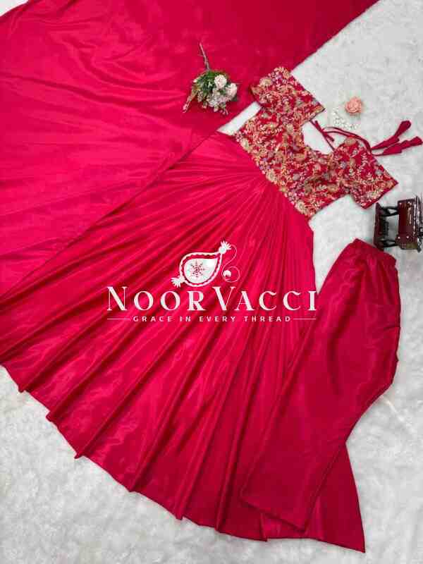 Heavy Natural Crepe Embroidered Suit Set with Matching Dupatta - Image 7