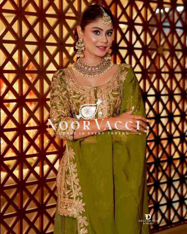 Heavy Chinon Silk Codding Sequin Embroidered Sharara Set with Printed Dupatta - Image 3