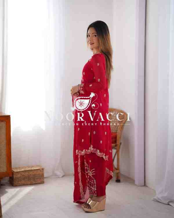 Faux Georgette Thread Work Suit Set - Image 5