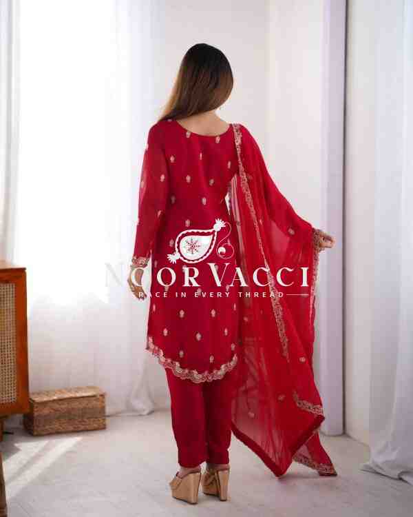 Faux Georgette Thread Work Suit Set - Image 6