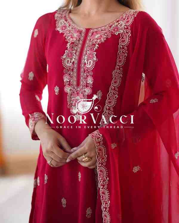 Faux Georgette Thread Work Suit Set - Image 7