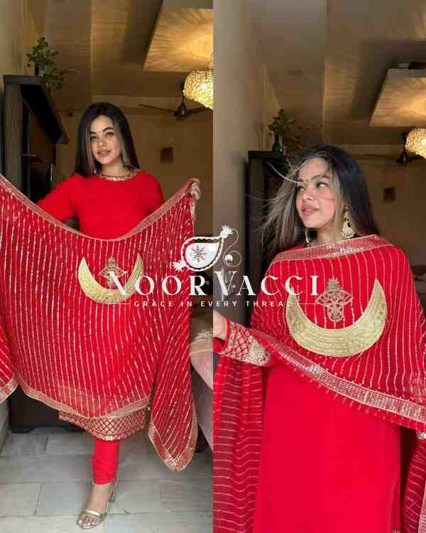 Faux Georgette Embroidered Top with Real Mirror Work and Matching Pent Set