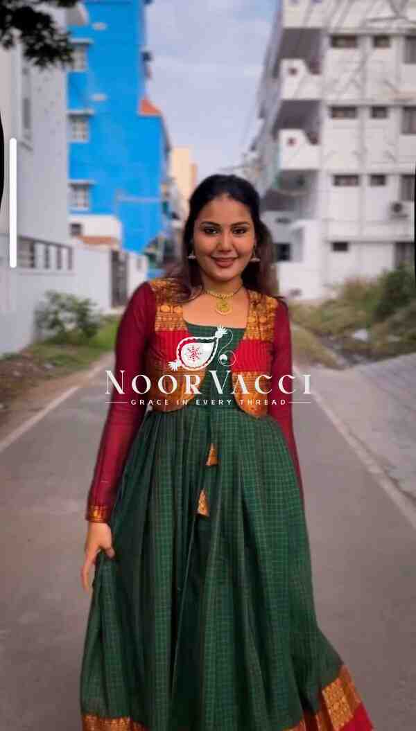 Jacquard Silk Suit with Matching Koti and Canvas Pata Detailing - Image 2