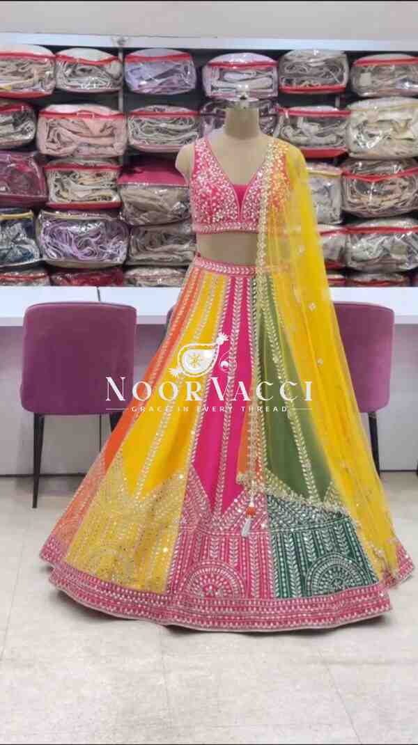 Chinon Silk Lehenga Set with 9mm Sequin Embroidery