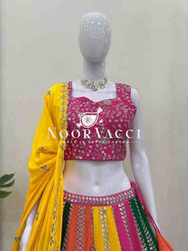 Chinon Silk Lehenga Set with 9mm Sequin Embroidery - Image 4