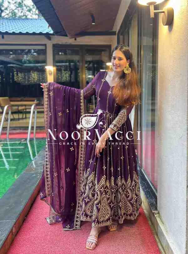 Designer Faux Georgette Anarkali Suit Set with Dupatta – Fully Stitched - Image 2