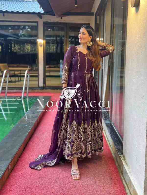Designer Faux Georgette Anarkali Suit Set with Dupatta – Fully Stitched - Image 3