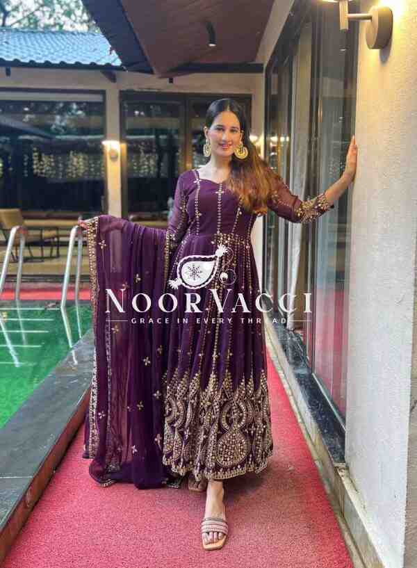 Designer Faux Georgette Anarkali Suit Set with Dupatta – Fully Stitched - Image 4