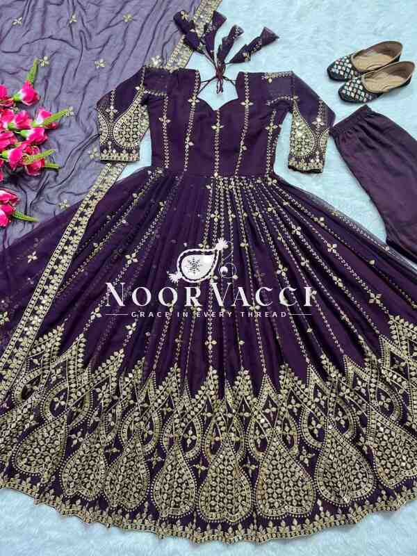 Designer Faux Georgette Anarkali Suit Set with Dupatta – Fully Stitched - Image 7