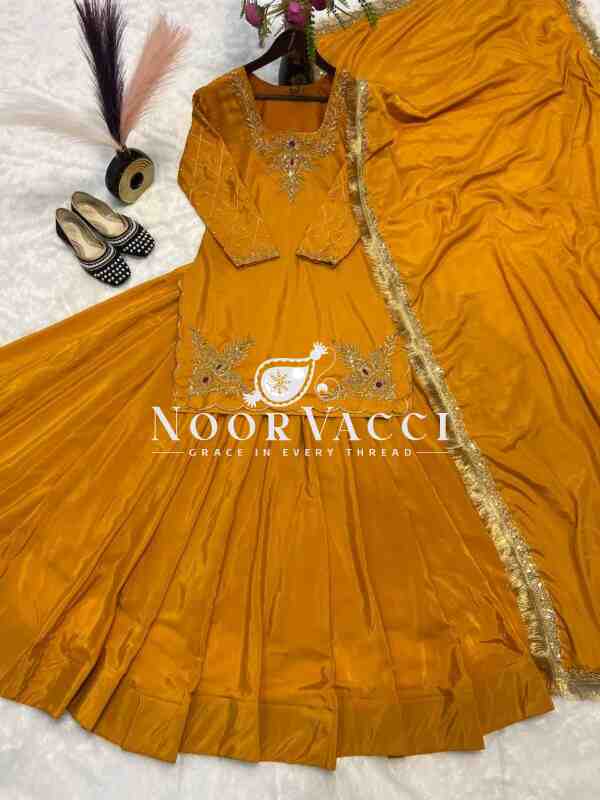 Elegant Natural Crepe Silk Top Lehenga Set with Hand Embroidery & Zari Work - Image 3