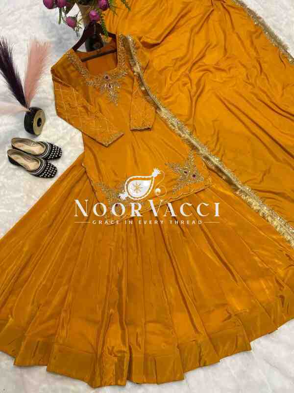 Elegant Natural Crepe Silk Top Lehenga Set with Hand Embroidery & Zari Work - Image 5