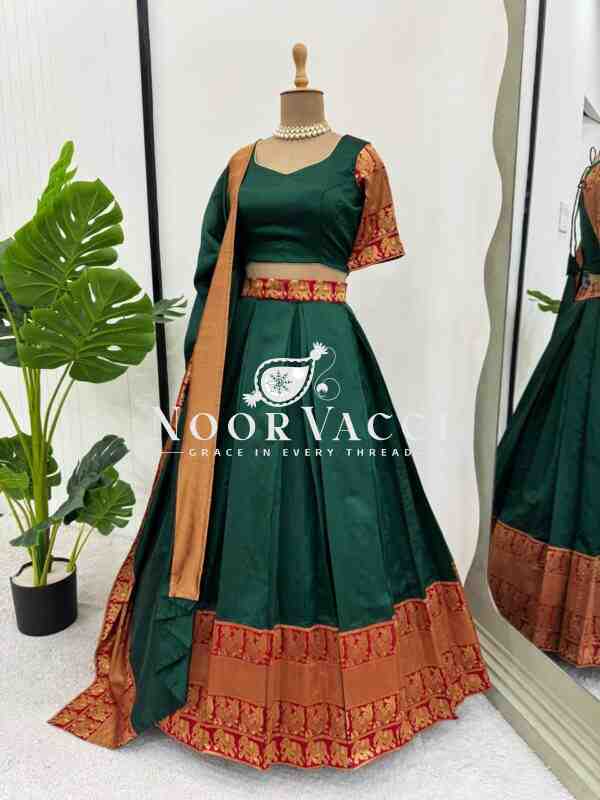 Jacquard Weaving Lehenga Set with Dupatta - Image 4