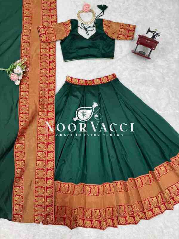 Jacquard Weaving Lehenga Set with Dupatta - Image 5