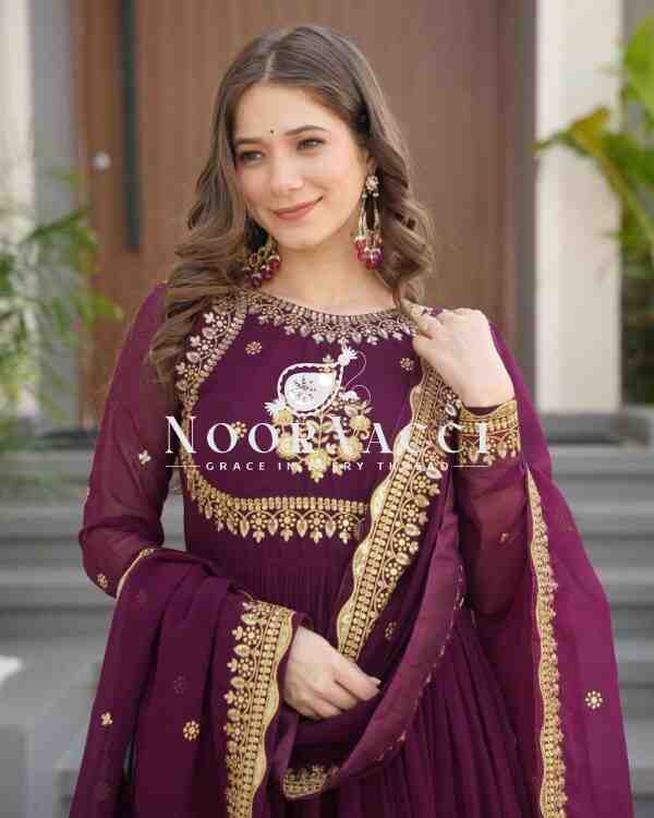 Fox Georgette Embroidered Gown with Dupatta – Party Ready Flair Design - Image 6