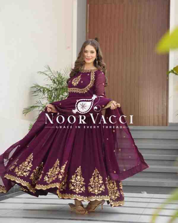 Fox Georgette Embroidered Gown with Dupatta – Party Ready Flair Design - Image 2