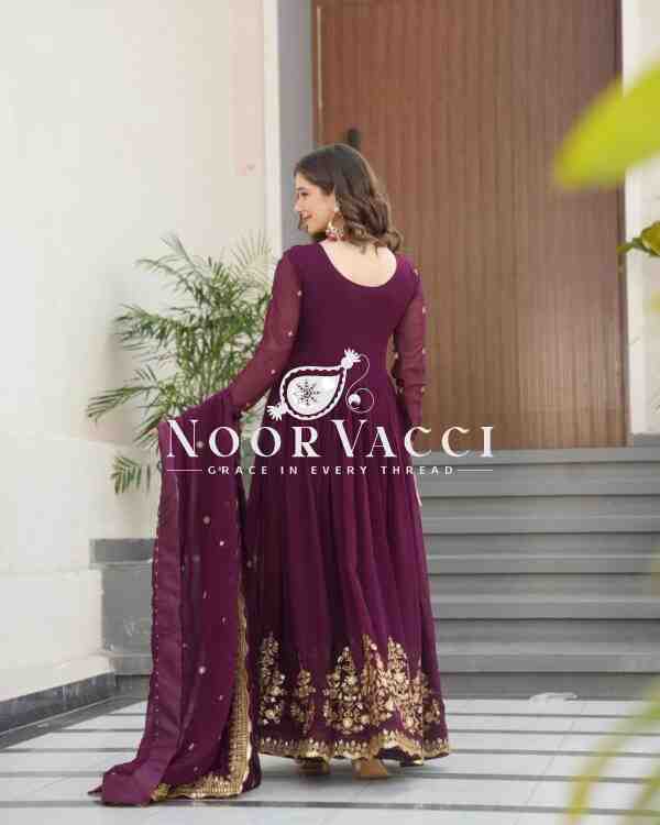 Fox Georgette Embroidered Gown with Dupatta – Party Ready Flair Design - Image 4