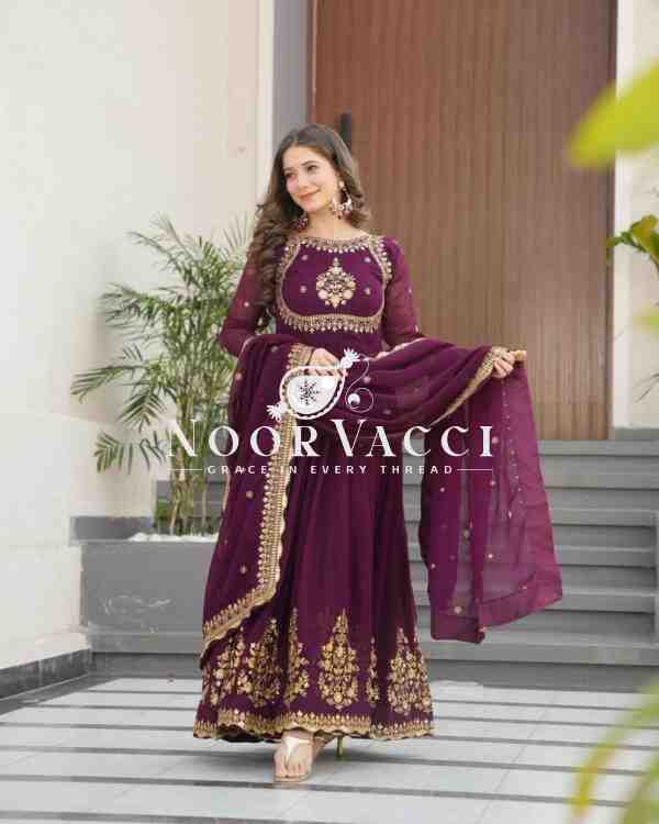 Fox Georgette Embroidered Gown with Dupatta – Party Ready Flair Design - Image 5