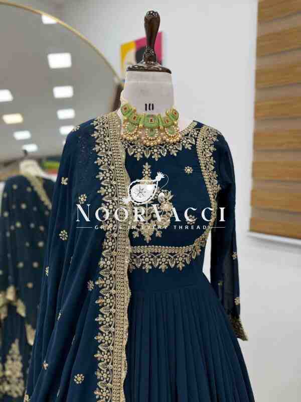 Fox Georgette Embroidered Gown with Dupatta – Party Ready Flair Design - Image 7