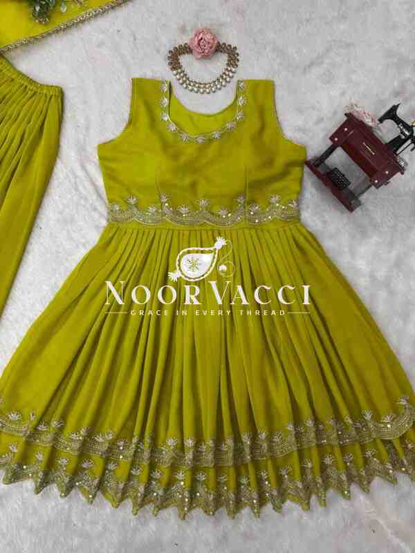 Fox Georgette Embroidered Plazo Set with Dupatta - Image 9