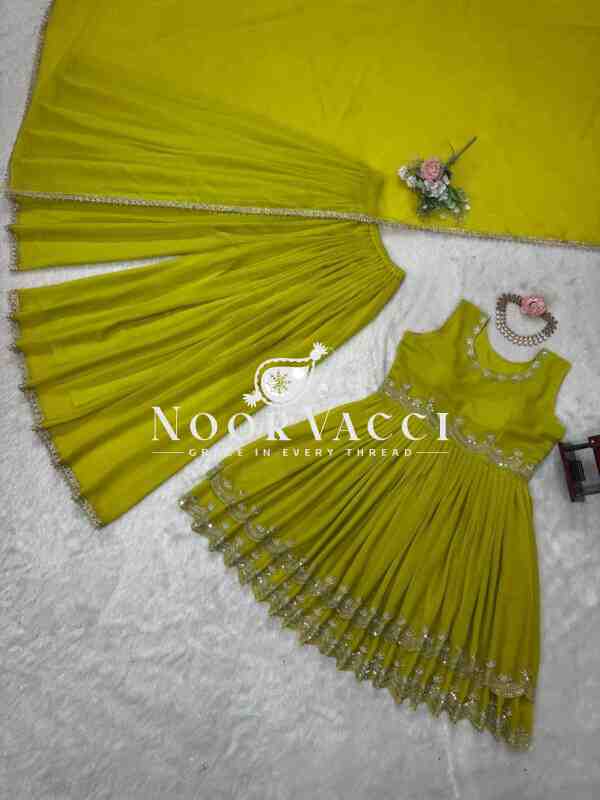 Fox Georgette Embroidered Plazo Set with Dupatta - Image 12
