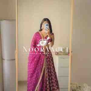 Semi-Stitched Jacquard Lehenga with Sequin Embroidery & Fancy Georgette Dupatta
