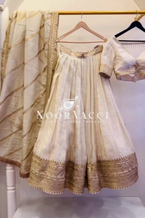 Shop Chinon Silk Wedding Lehenga Choli with Heavy Embroidery & Dupatta – Semi Stitched