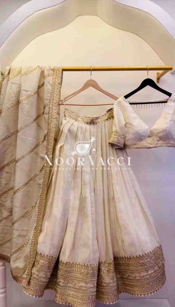 Chinon Silk Wedding Lehenga Choli with Heavy Embroidery & Dupatta – Semi Stitched - Image 2