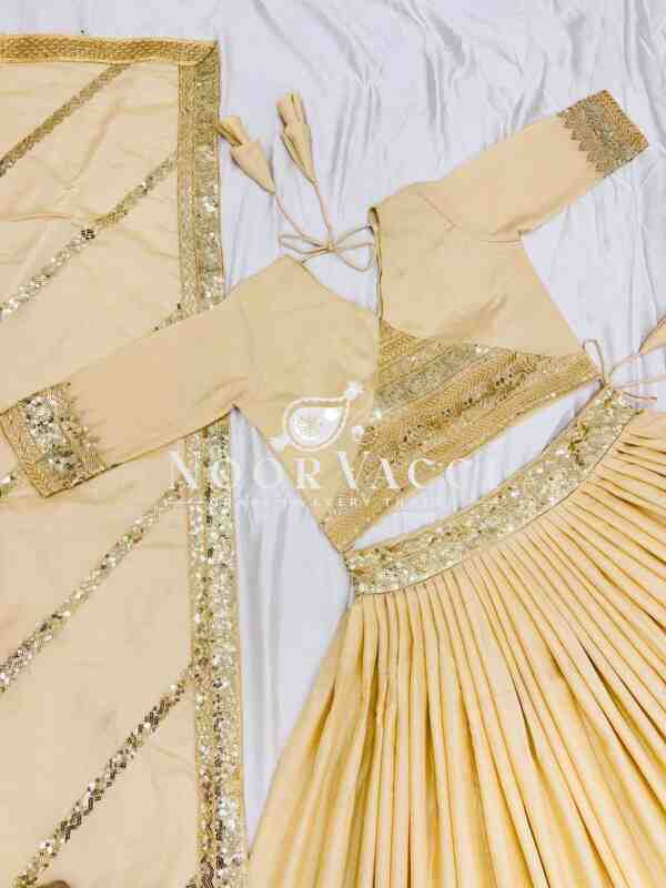 Chinon Silk Wedding Lehenga Choli with Heavy Embroidery & Dupatta – Semi Stitched - Image 5