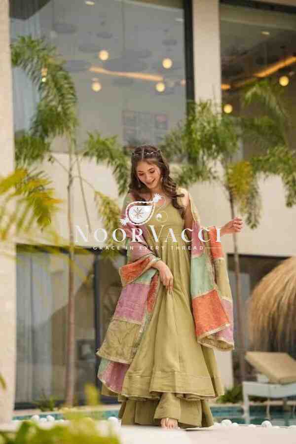Jalpari Silk Plazo Set with Printed Dupatta and Lace Border - Image 2