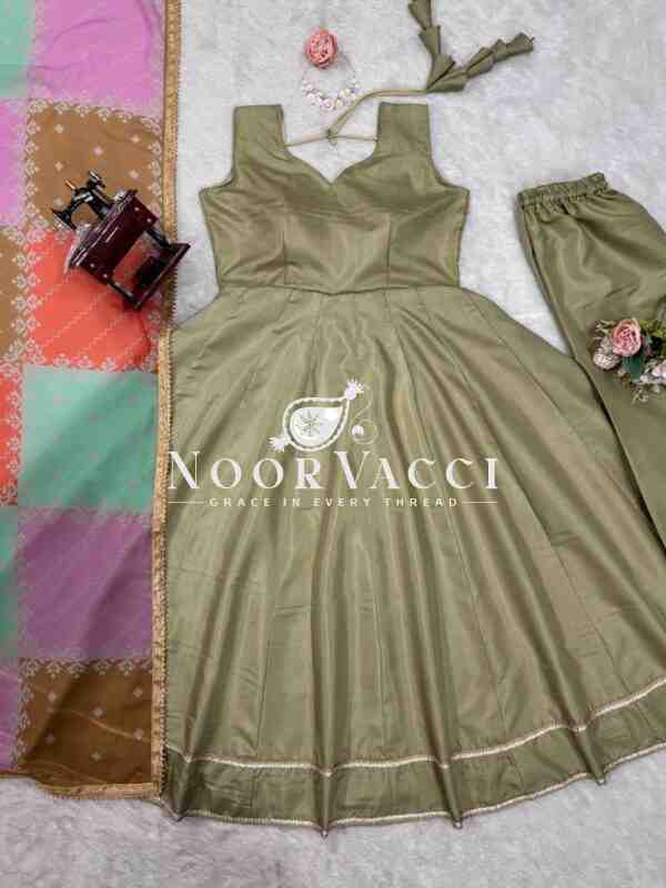 Jalpari Silk Plazo Set with Printed Dupatta and Lace Border - Image 8