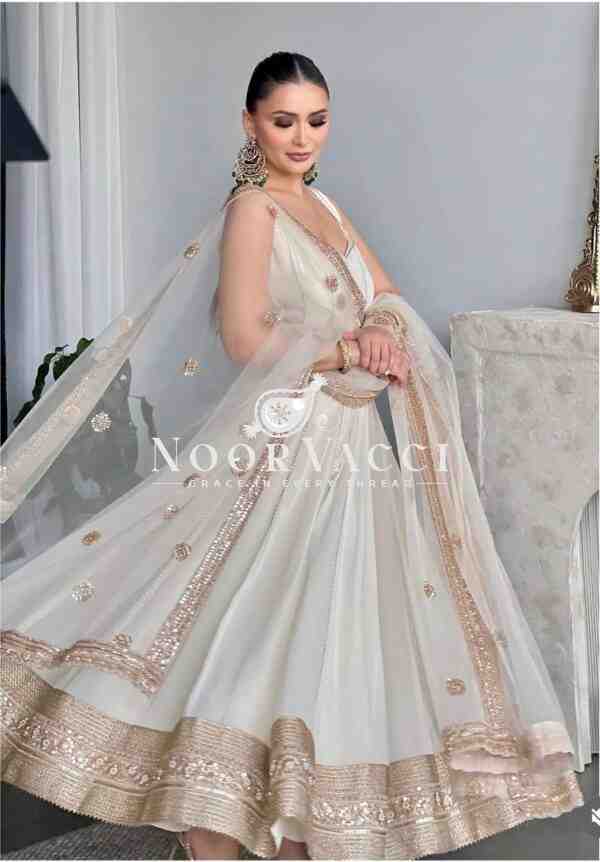 Fox Georgette Embroidered Gown with Pant and Dupatta – Fully Stitched - Image 4