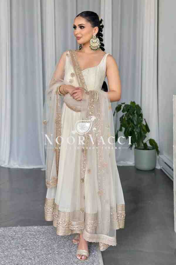 Fox Georgette Embroidered Gown with Pant and Dupatta – Fully Stitched - Image 5