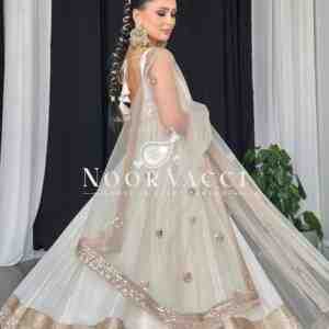 Fox Georgette Embroidered Gown with Pant and Dupatta – Fully Stitched