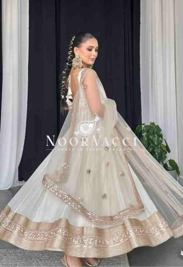 Fox Georgette Embroidered Gown with Pant and Dupatta – Fully Stitched