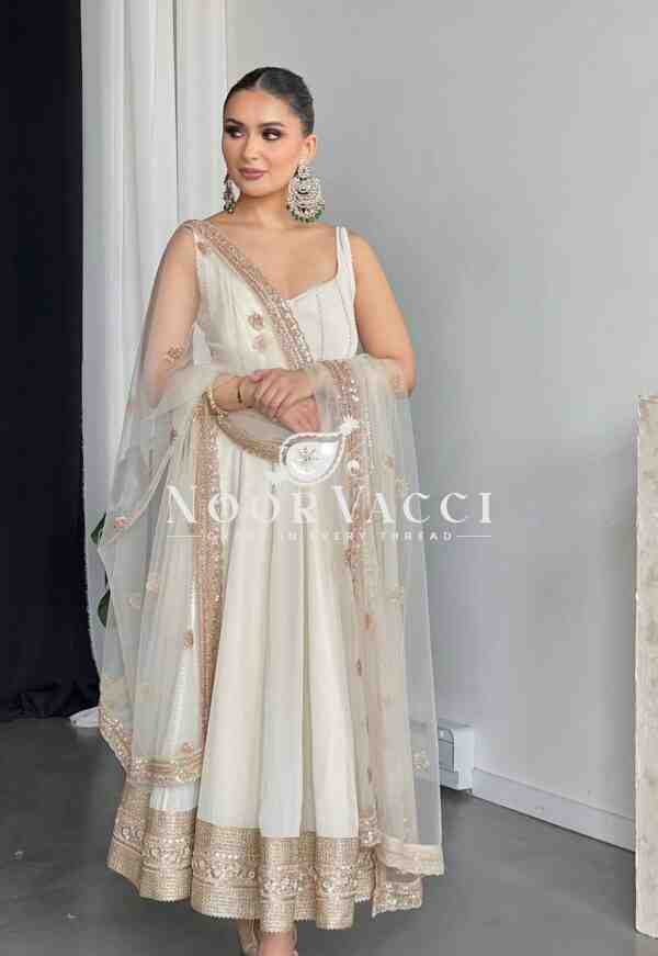 Fox Georgette Embroidered Gown with Pant and Dupatta – Fully Stitched - Image 7