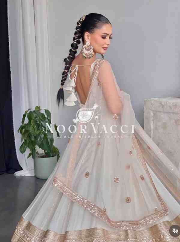 Fox Georgette Embroidered Gown with Pant and Dupatta – Fully Stitched - Image 9