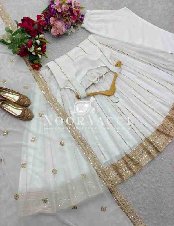 Fox Georgette Embroidered Gown with Pant and Dupatta – Fully Stitched - Image 11