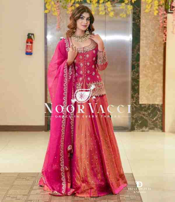 Simmer Silk Embroidered Top with Lehenga and Dupatta – Party Wear Set