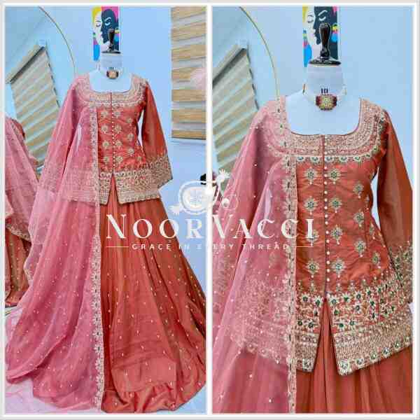 Simmer Silk Embroidered Top with Lehenga and Dupatta – Party Wear Set - Image 3