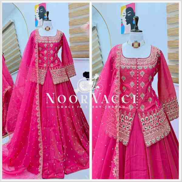 Simmer Silk Embroidered Top with Lehenga and Dupatta – Party Wear Set - Image 3