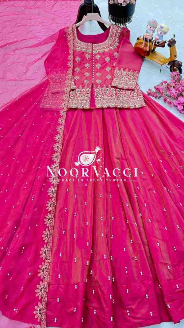 Simmer Silk Embroidered Top with Lehenga and Dupatta – Party Wear Set - Image 5