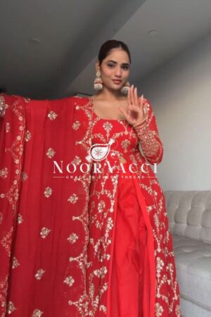 Shop Faux Georgette Embroidered Suit with Dual-Side Work and Micro Cotton Pant