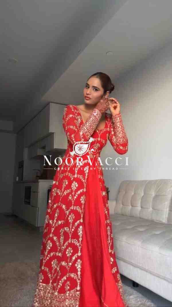 Faux Georgette Embroidered Suit with Dual-Side Work and Micro Cotton Pant - Image 2