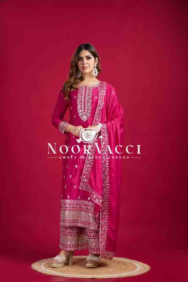 Chinnon Silk Festival Wear Set with Heavy Embroidery – Fully Stitched Top, Pant & Dupatta - Image 2